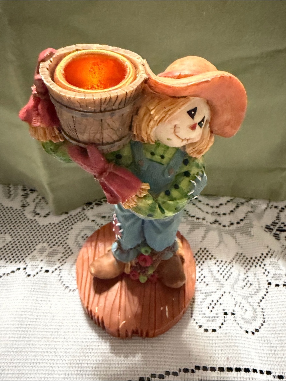 Fall Scarecrow Candle Holder